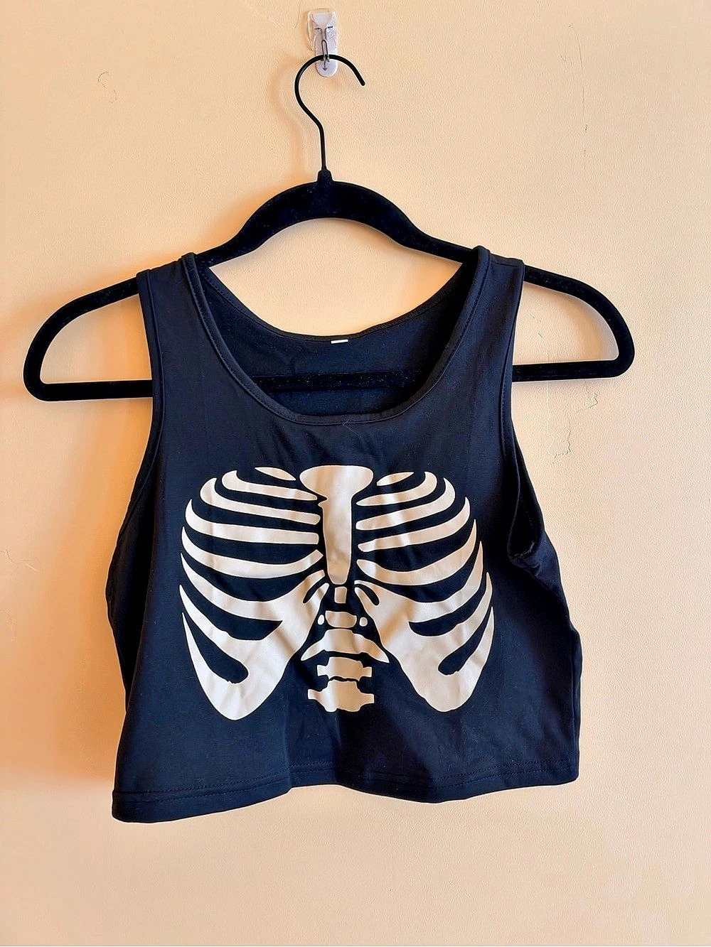 Kids Rib Cage Graphic Tank Top in Black & White Like New